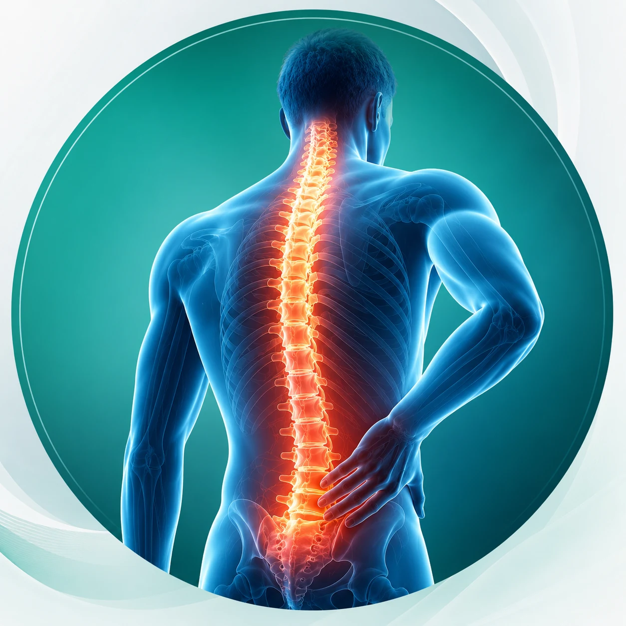 Ilustração anatômica da coluna vertebral